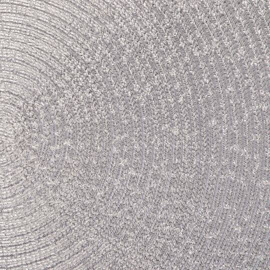 DII® Metallic Silver Round Polypropylene Woven Placemat (Set of 4)